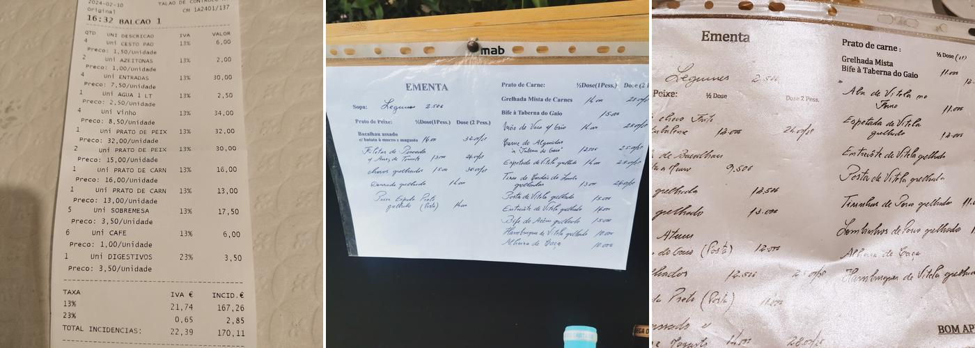 Taberna do Gaio Menu