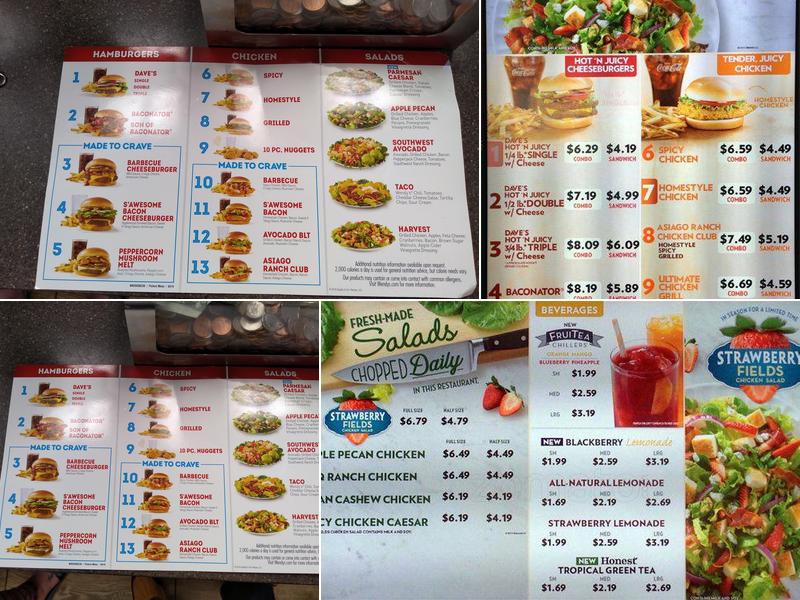 Wendy's Menu