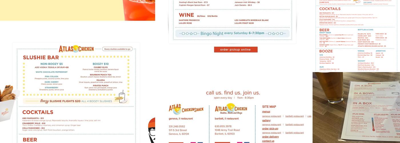 Atlas Chicken - Bartlett Menu