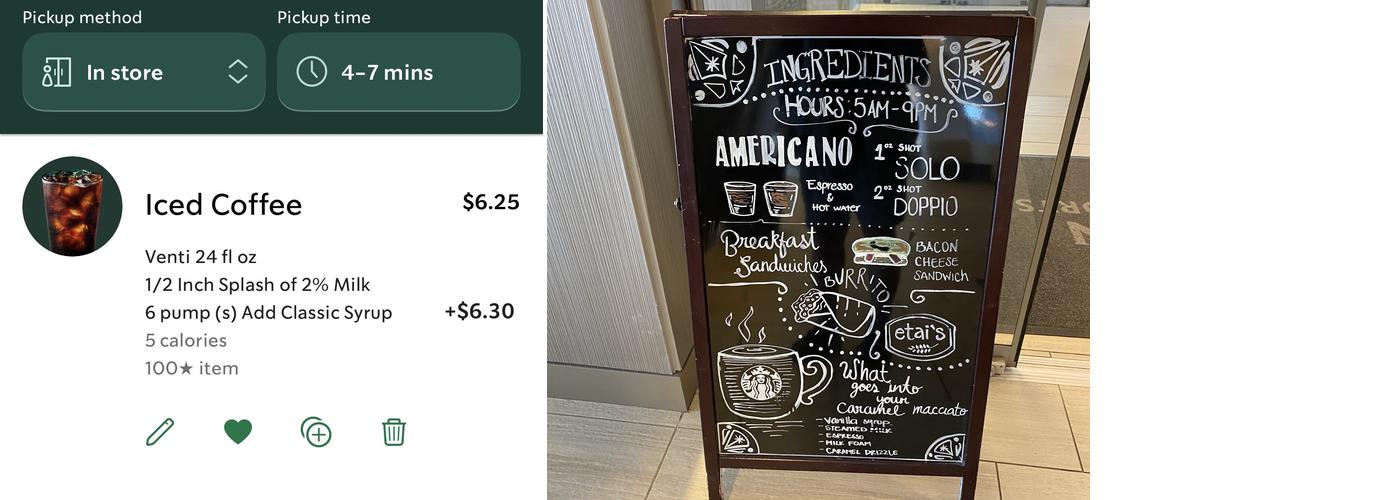 Starbucks Menu