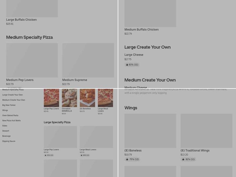 Pizza Hut Menu