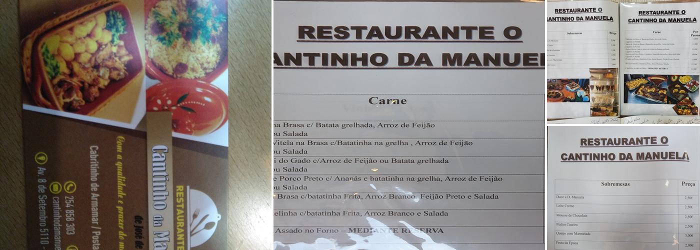 O Cantinho Da Manuela Menu