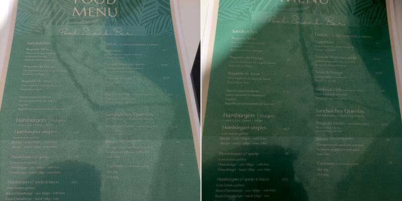 Snack Bar Pérgola Menu