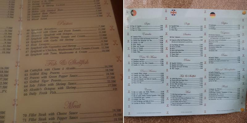 O Alcaide Menu