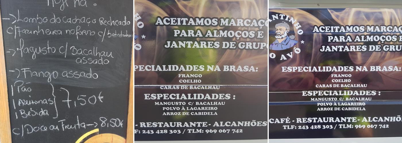 Cantinho do Avô Menu