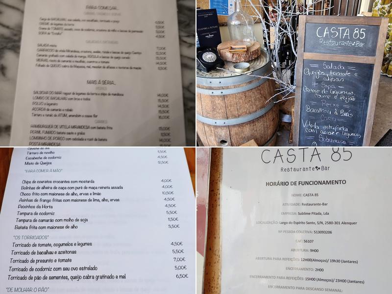Casta 85 Menu