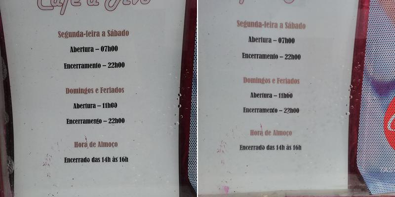 Café d'Avó Menu