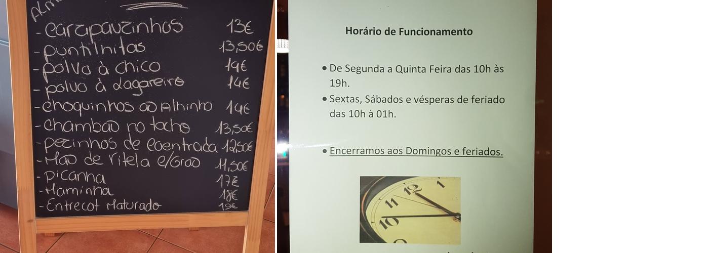 Quinta de Fez Menu