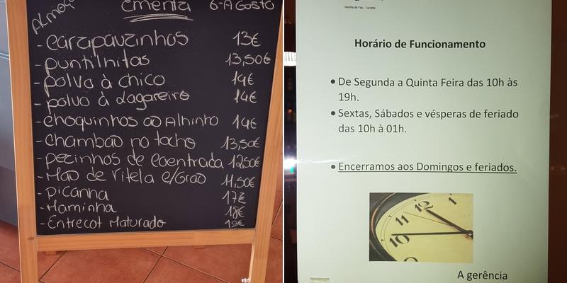 Quinta de Fez Menu