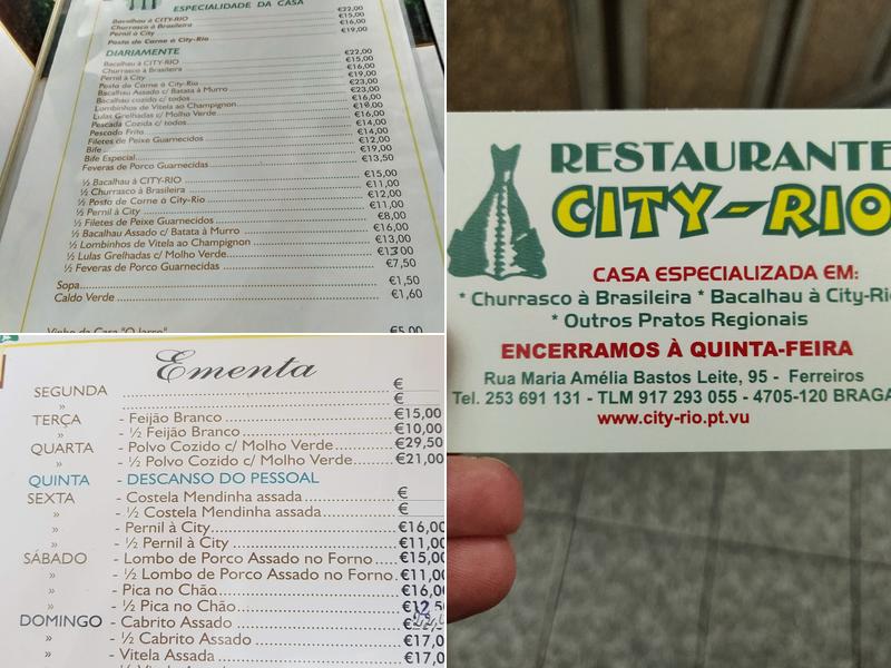 City Rio Menu
