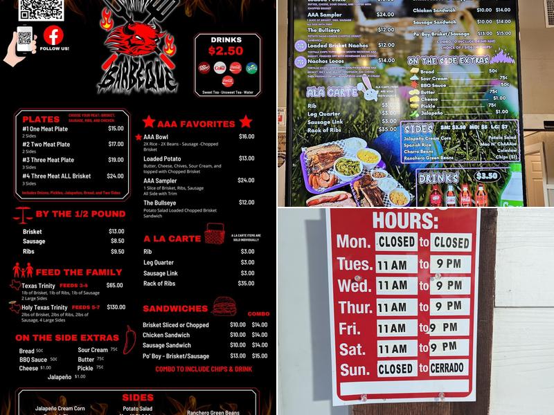 AAA BBQ Menu