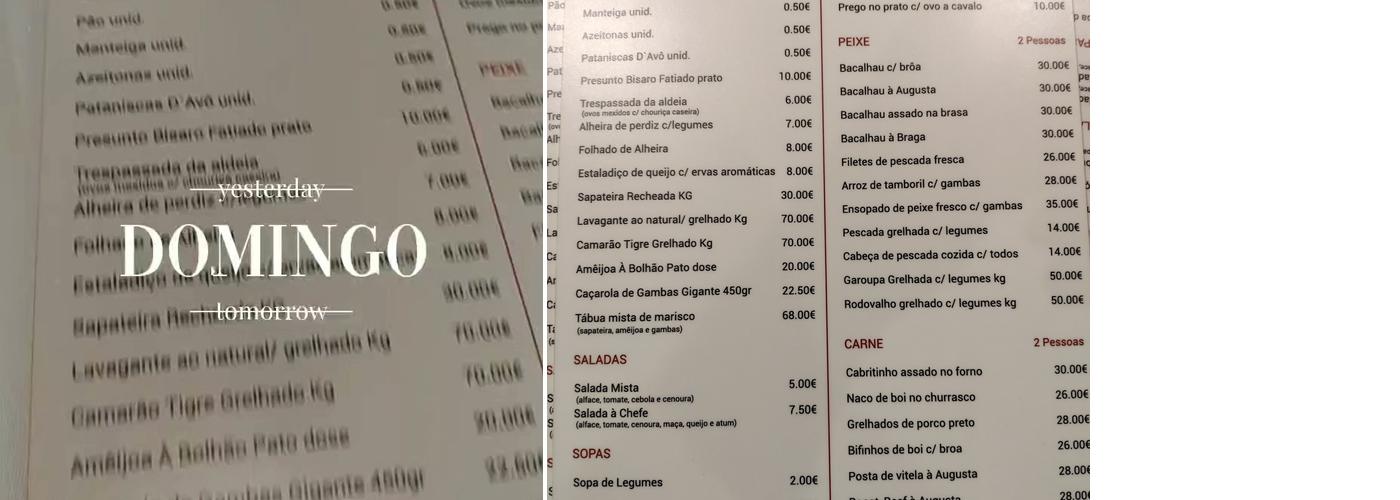 Augusta Braga Menu