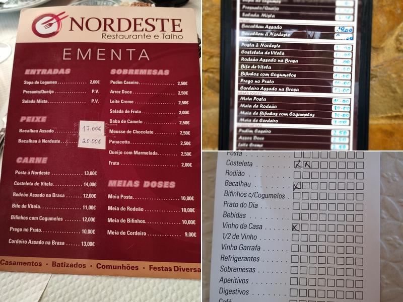 Restaurante Nordeste Menu