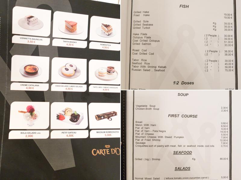 Restaurante Príncipe Parque Menu