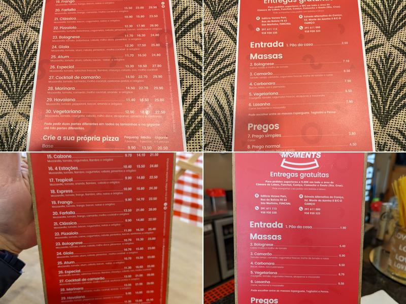 Pizza Moments ll Menu