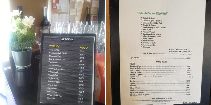 Ardósia Menu