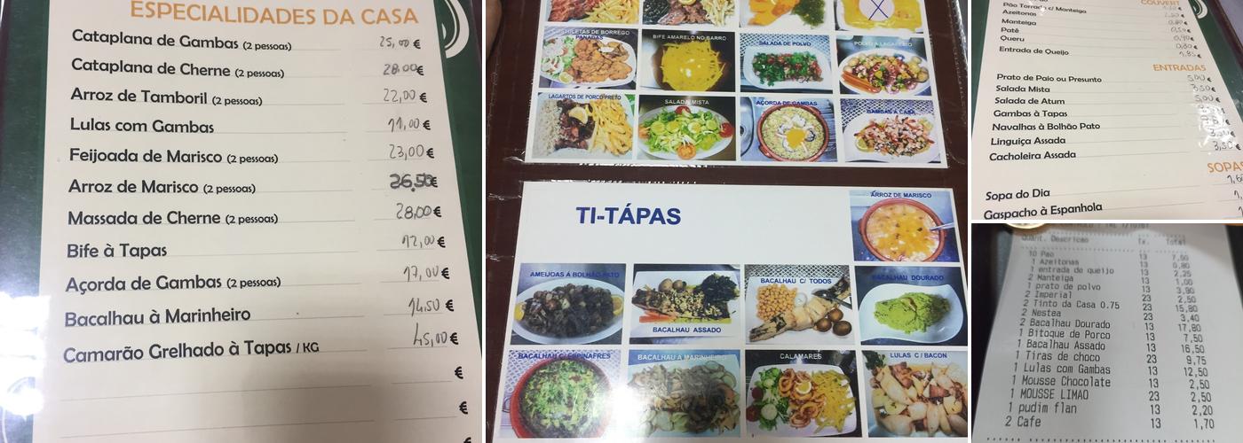 O Ti Tapas Menu