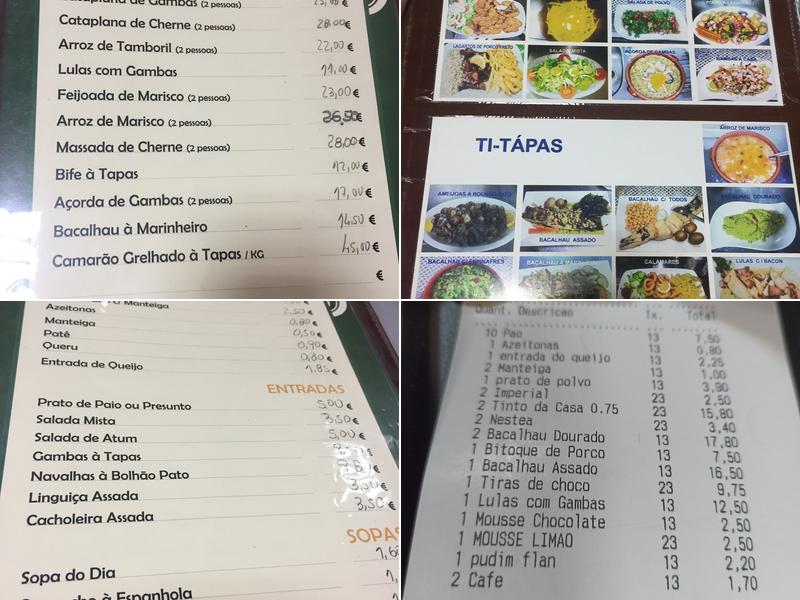 O Ti Tapas Menu