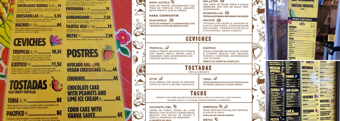 Paco Bigotes Menu