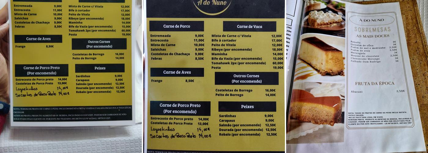 À do Nuno Menu