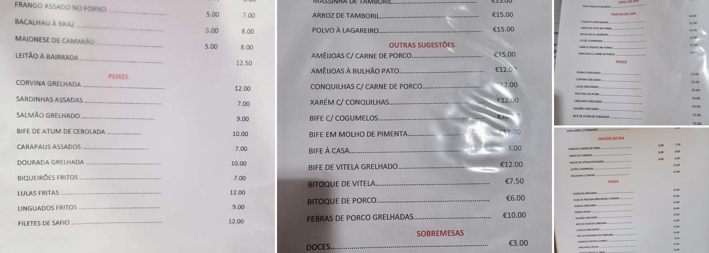 Sítio dos Presuntos Menu