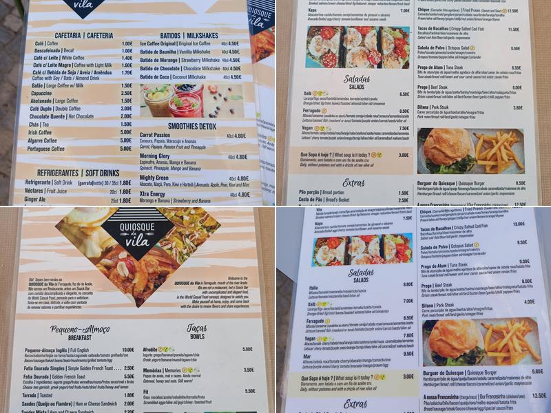 Quiosque da vila Menu