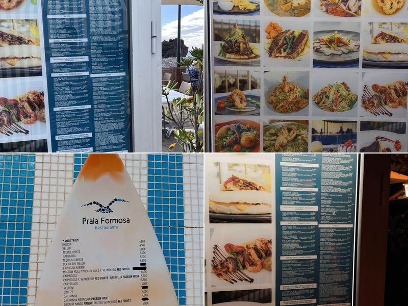 Praia Formosa Restaurante Menu