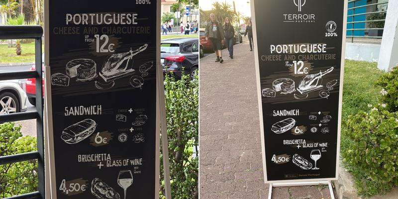 Terroir Portugal Menu