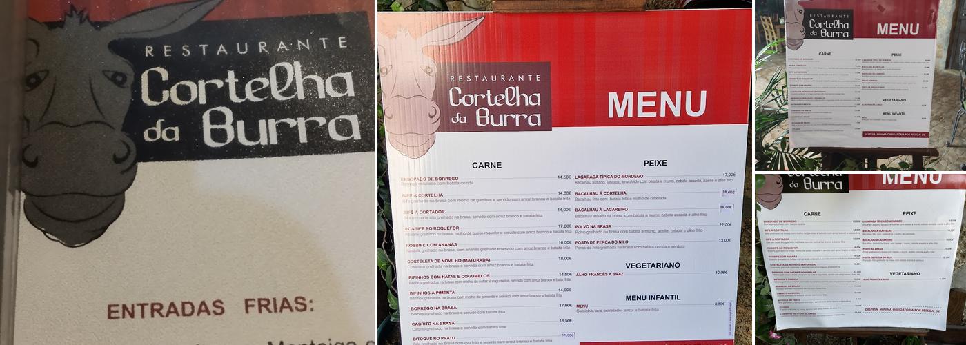 Cortelha Da Burra Menu