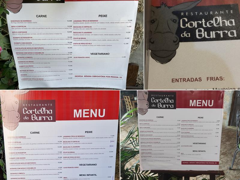 Cortelha Da Burra Menu