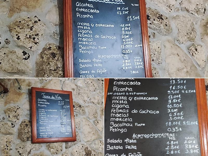 Tasca da Vide Menu