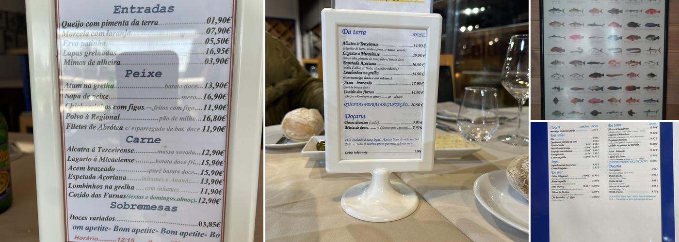 Espaço Açores Menu