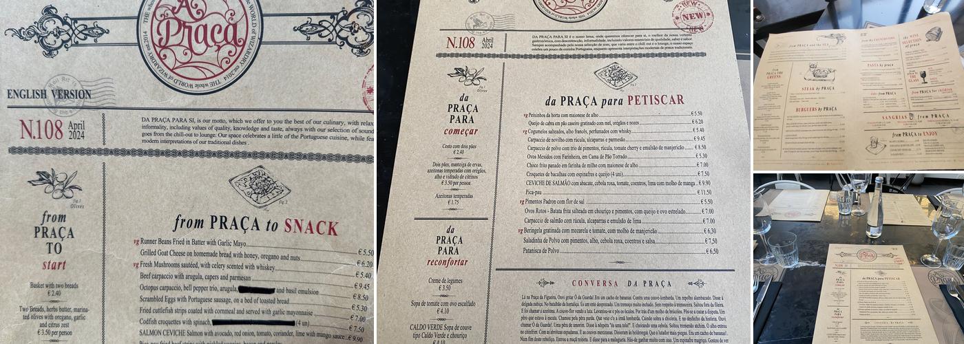 A Praça Menu