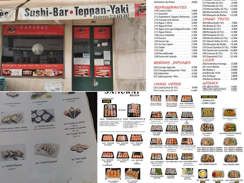 Samurai Belém Menu