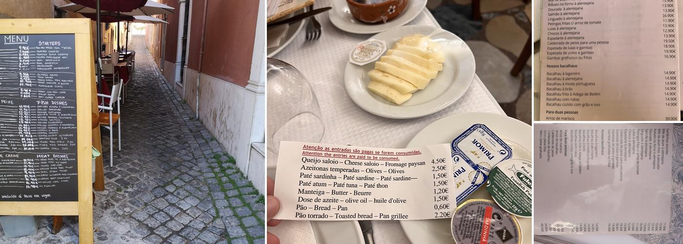 Adega de Belém Menu