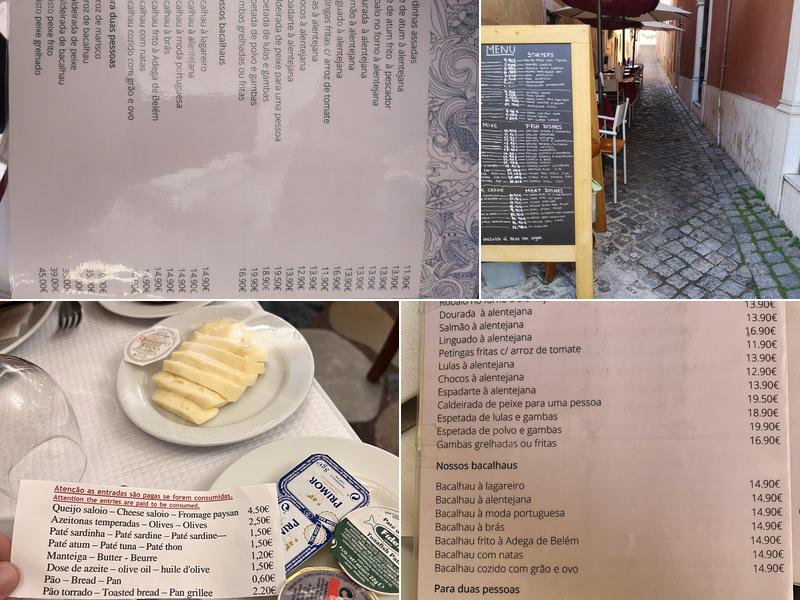 Adega de Belém Menu