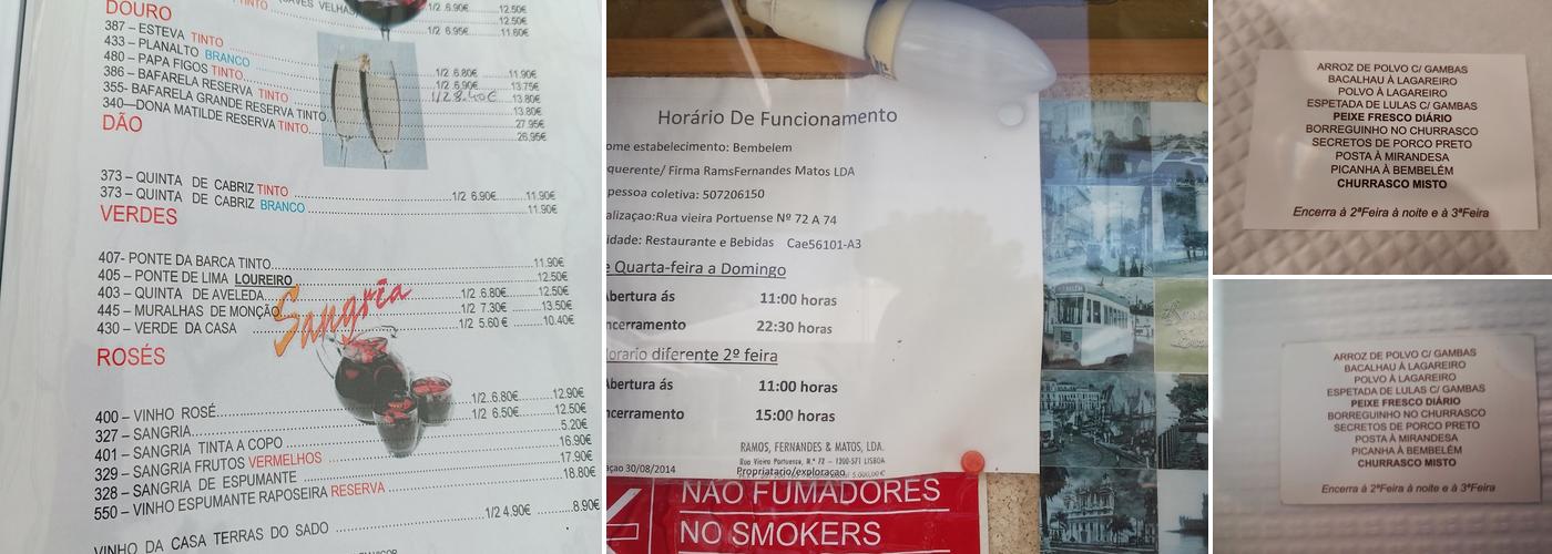 Bembelém Menu