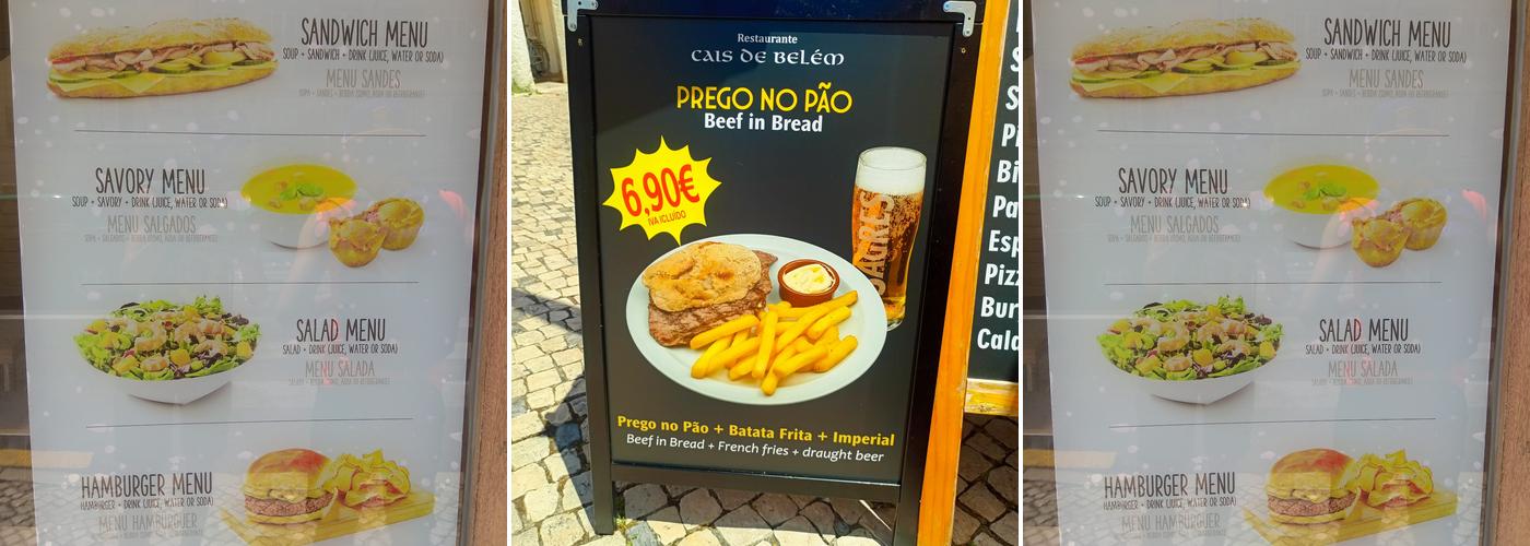 Cais de Belém Menu