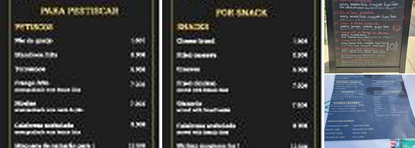 Paztel Factory Alcântara Menu