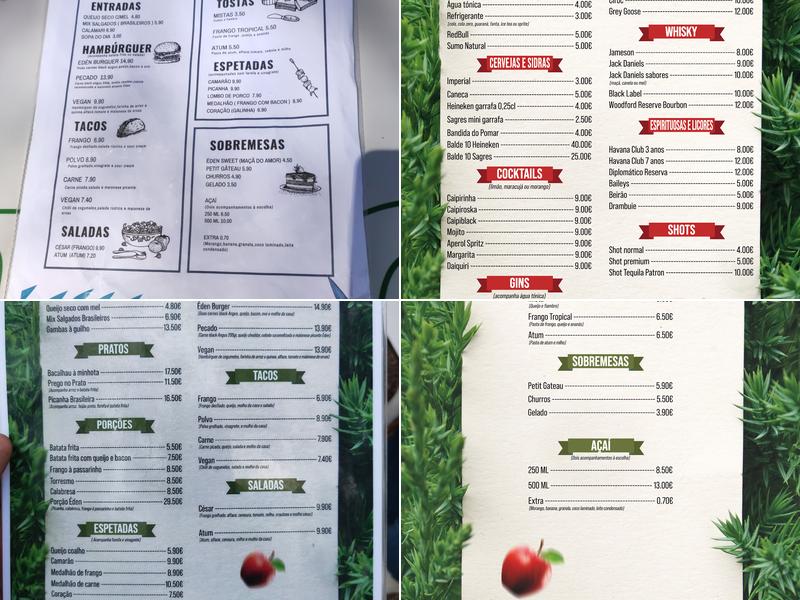 Jardim do Éden Menu