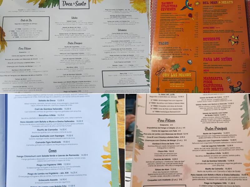 Doca de Santo Menu