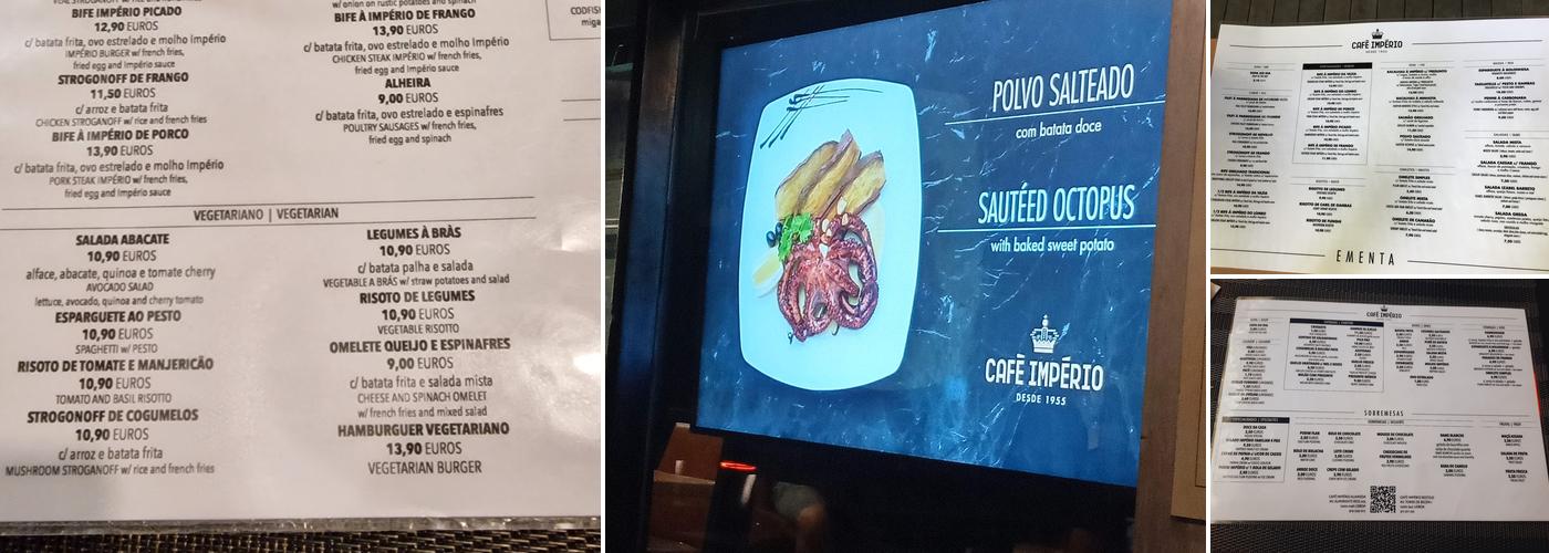 Café Império Restelo Menu