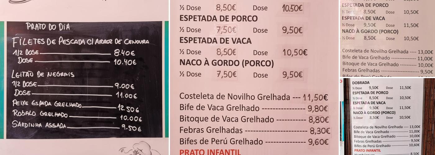 Tasca do Gordo Menu