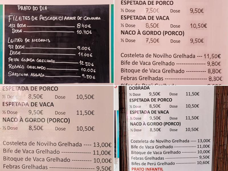Tasca do Gordo Menu