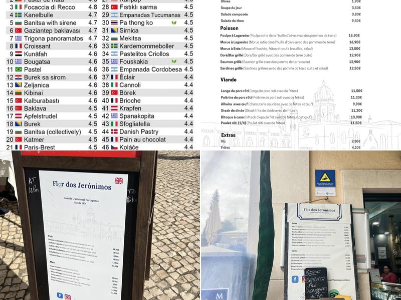 Flor dos Jerónimos Menu