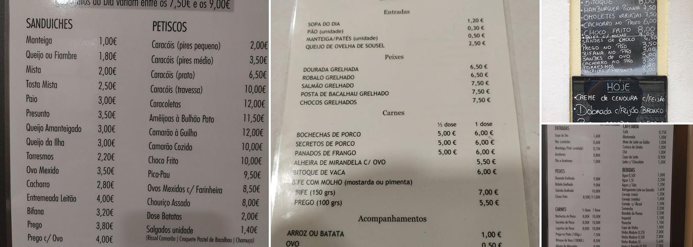 Sombra do Tejo Menu