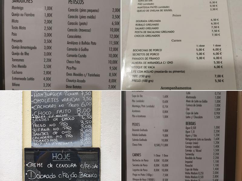 Sombra do Tejo Menu