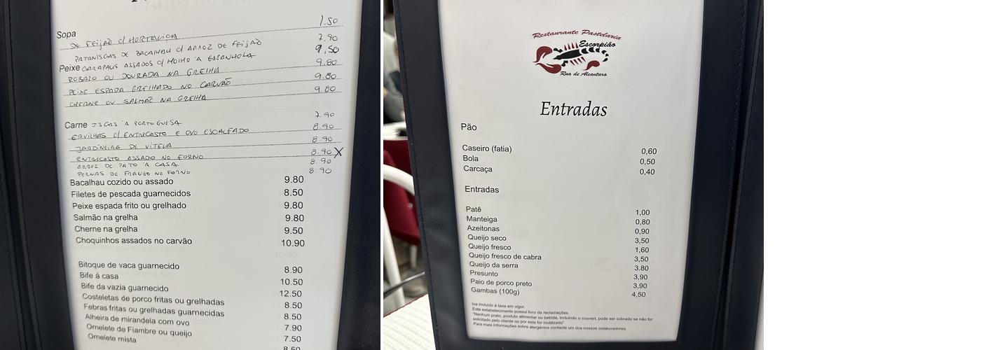 O Escorpião Menu