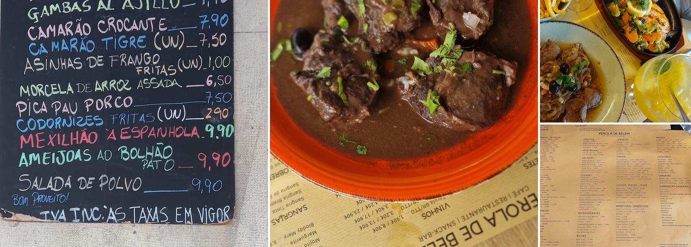 Pérola de Belém Menu