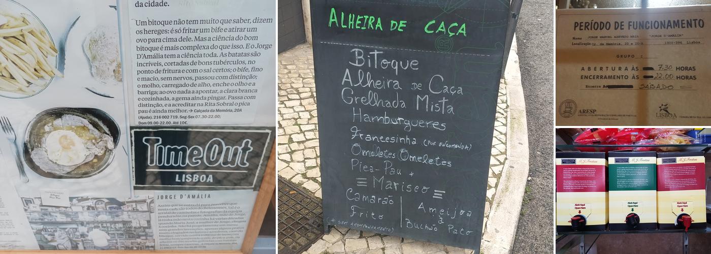 Jorge d'Amália Menu